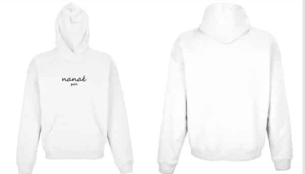 sweat adulte blanc capuche