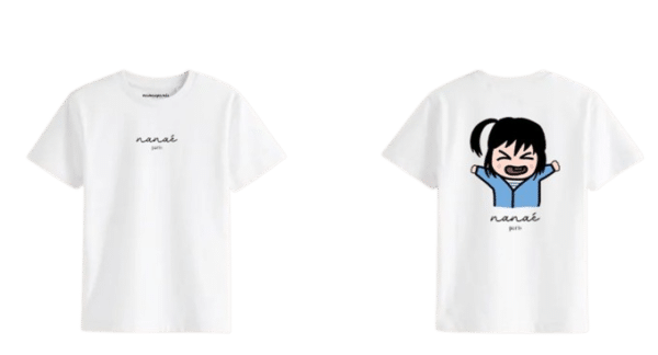t-shirt blanc Anaé est en colère dos motif