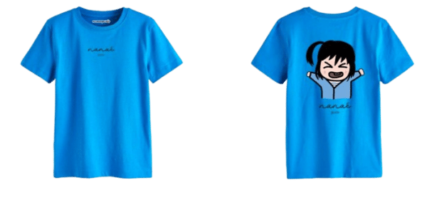 t-shirtbleu Anaé est en colère dos motif