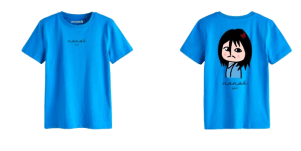 t-shirt bleu Anaéen a marre dos motif